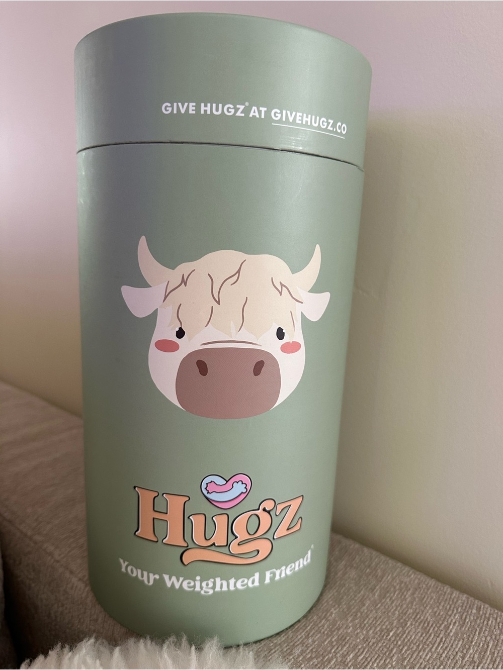Hugz Weighted Highland Cow Plush Warmable & Chillable Brand New in Box - Picture 2 of 5